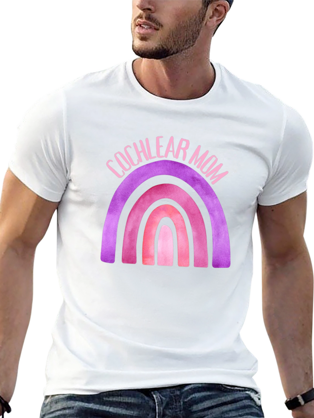 Cochlear Mom Rainbow Graphic Tee
