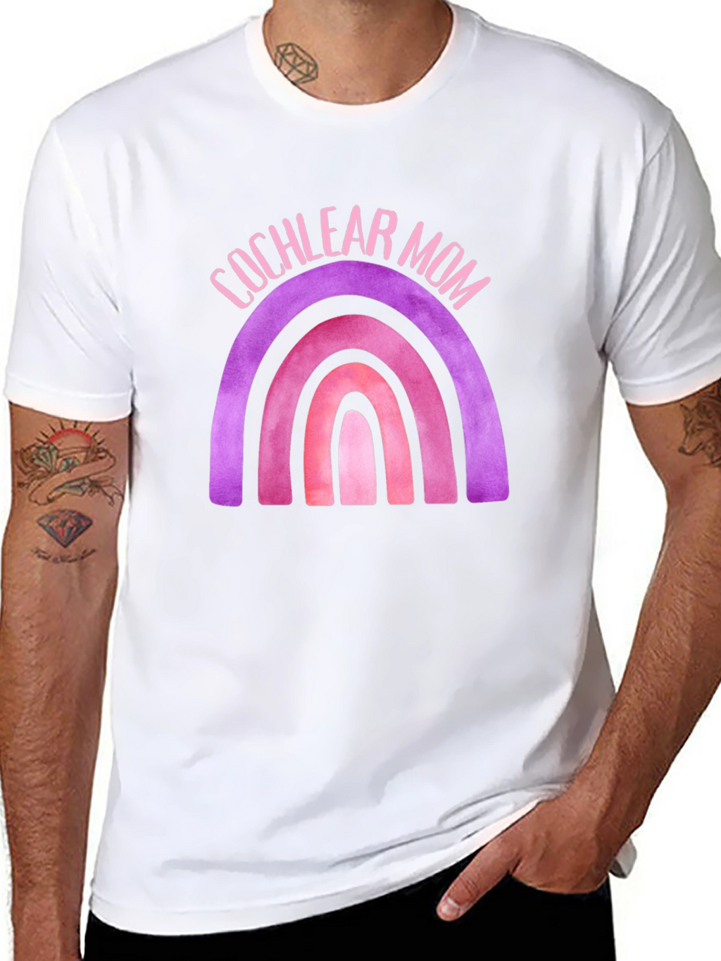 Cochlear Mom Rainbow Graphic Tee