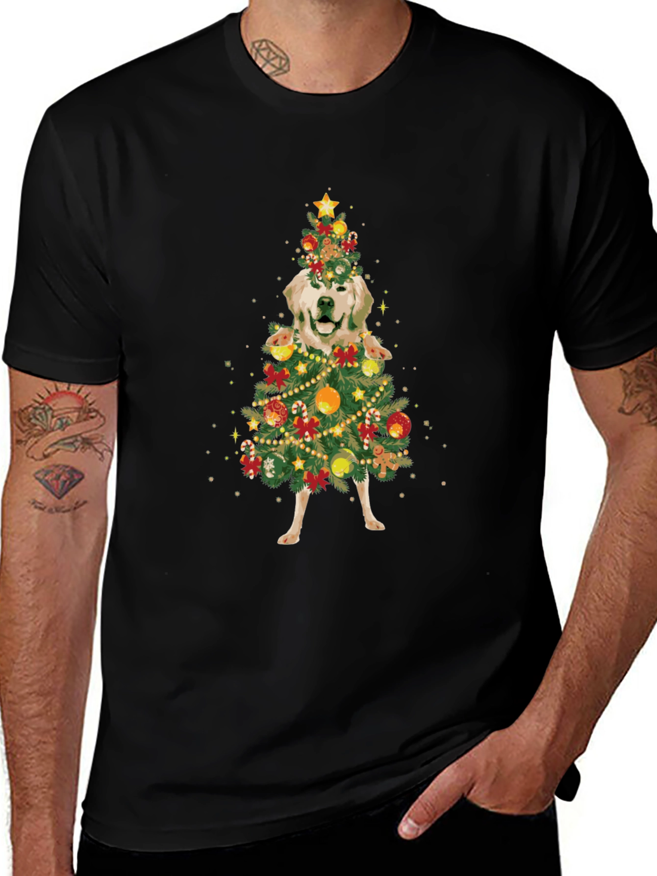 Golden Retriever Christmas Tree T-Shirt