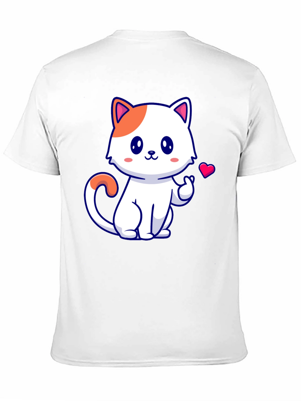 Cute Cat Graphic Tee - Black Cotton T-Shirt