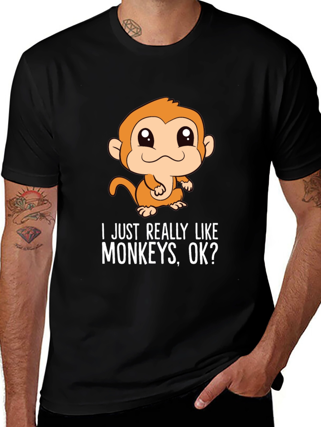 Funny Monkey T-Shirt - I Just Really Like Monkeys OK?