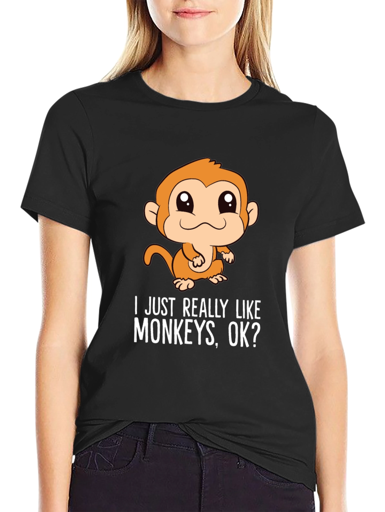 Funny Monkey T-Shirt - I Just Really Like Monkeys OK?