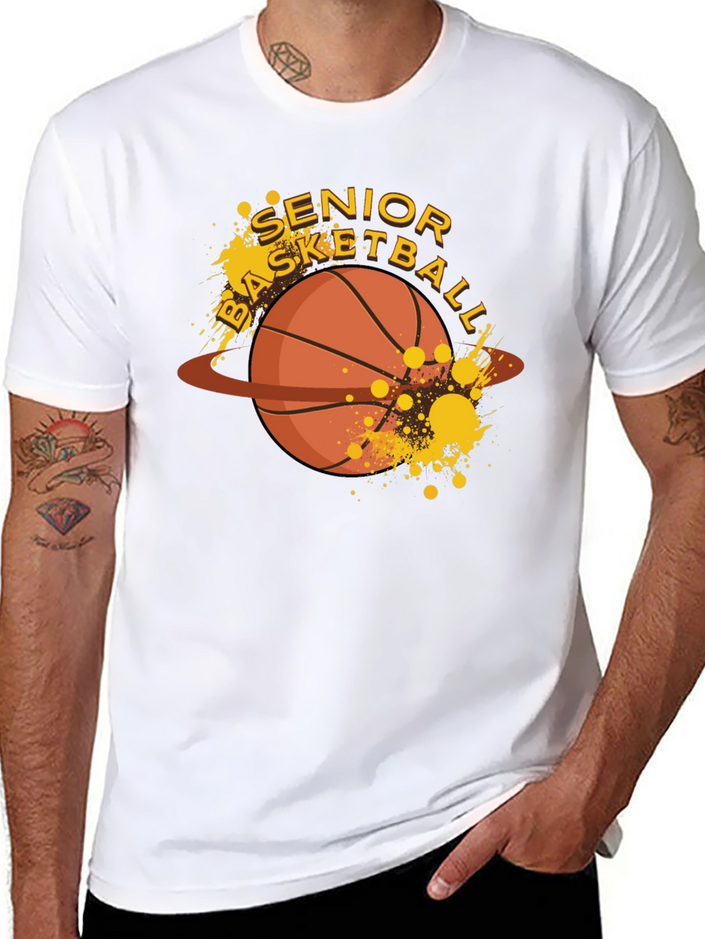 Senior Basketball Graphic T-Shirt - Black