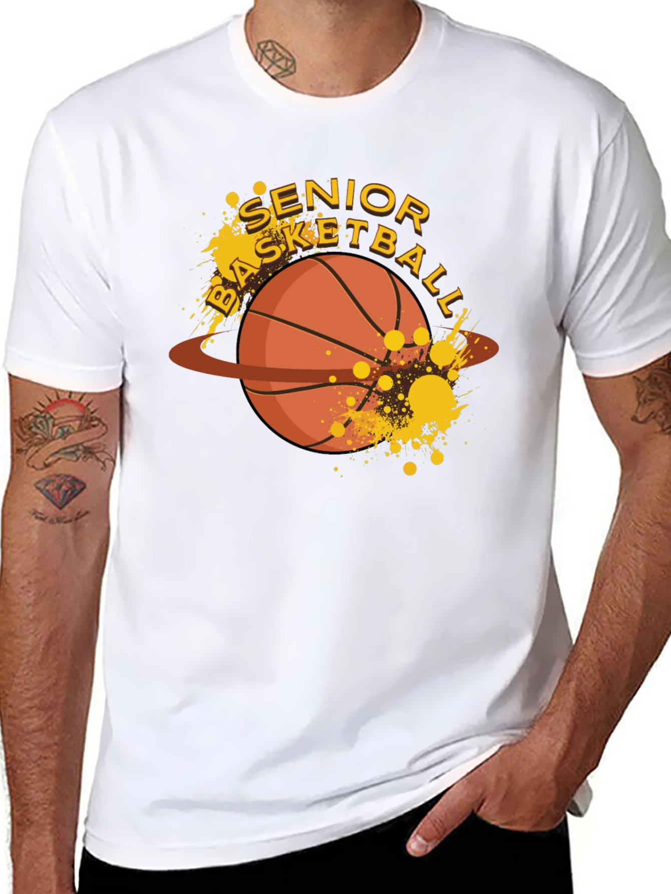 Senior Basketball Graphic T-Shirt - Black
