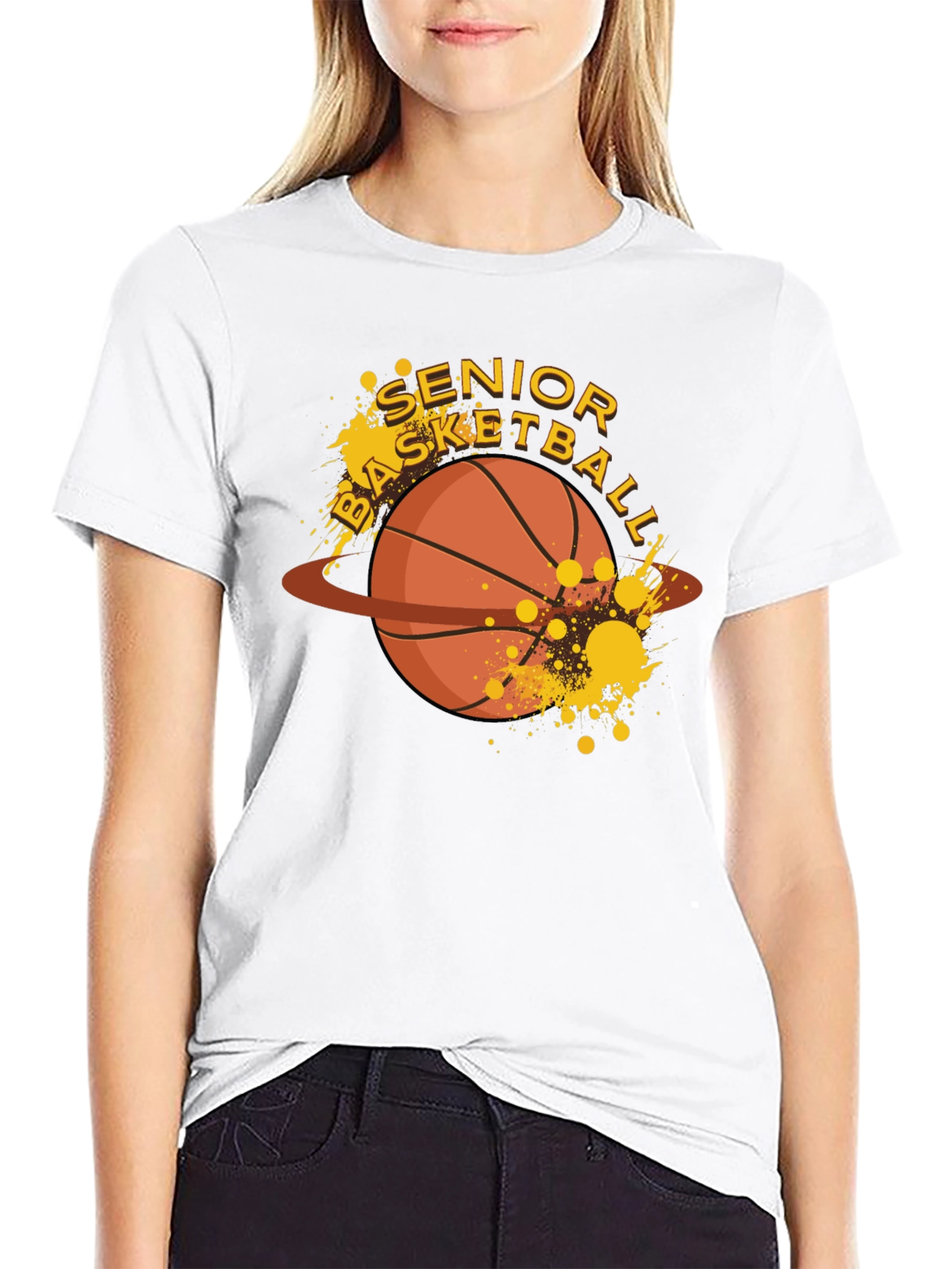 Senior Basketball Graphic T-Shirt - Black