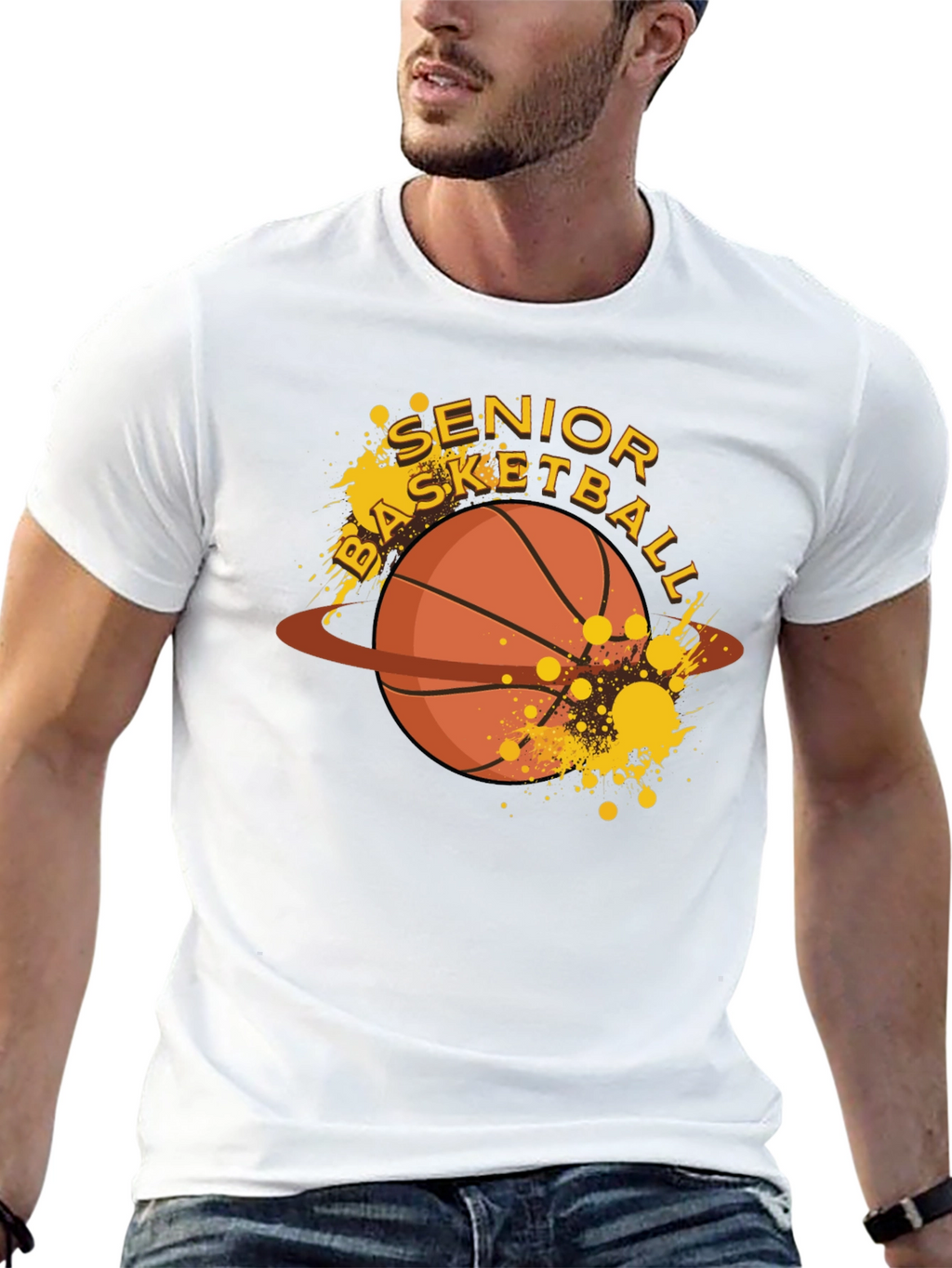 Senior Basketball Graphic T-Shirt - Black