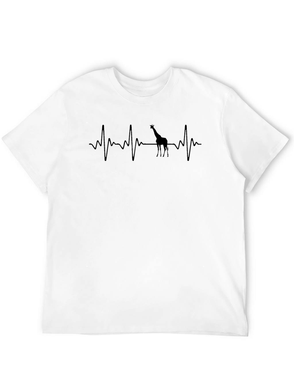 Giraffe Heartbeat Graphic Tee - Black
