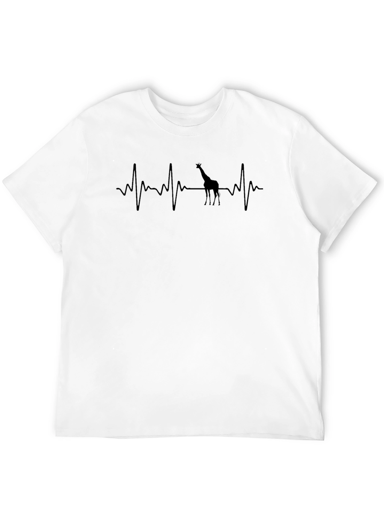 Giraffe Heartbeat Graphic Tee - Black