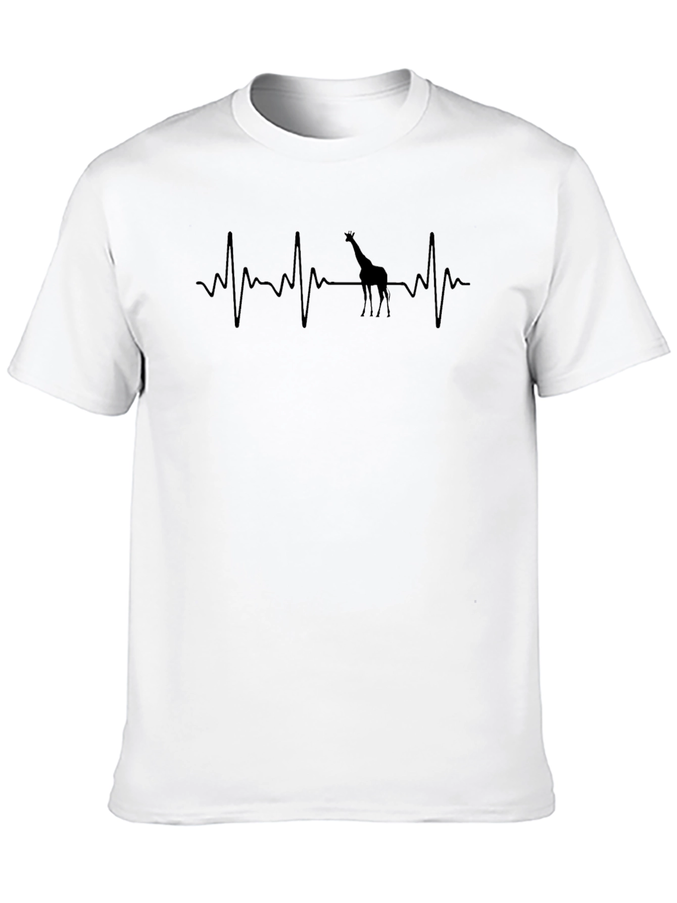 Giraffe Heartbeat Graphic Tee - Black