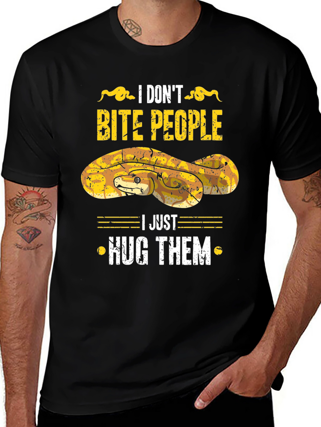 I Dont Bite People Snake Graphic Tee