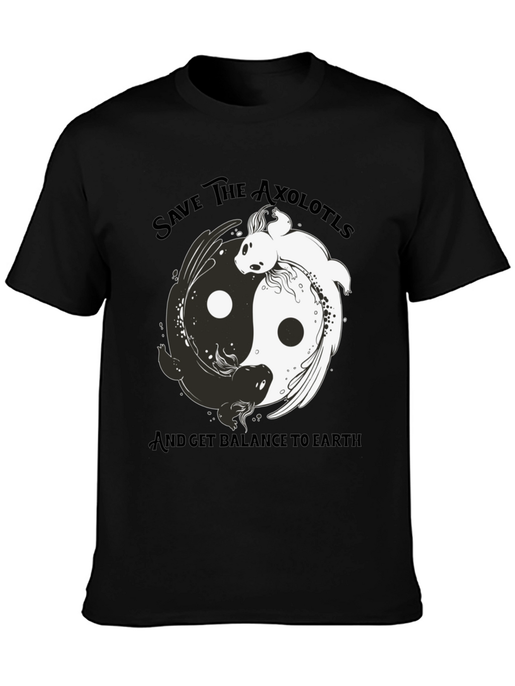 Save the Axolotls Black Graphic Tee