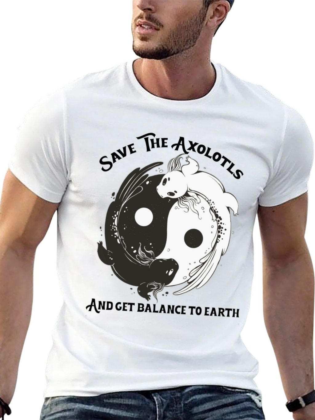Save the Axolotls Black Graphic Tee