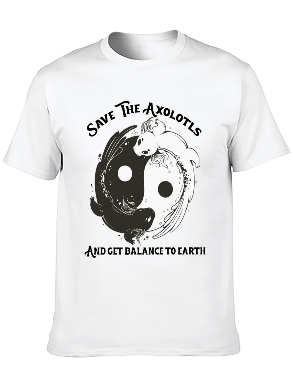 Save the Axolotls Black Graphic Tee