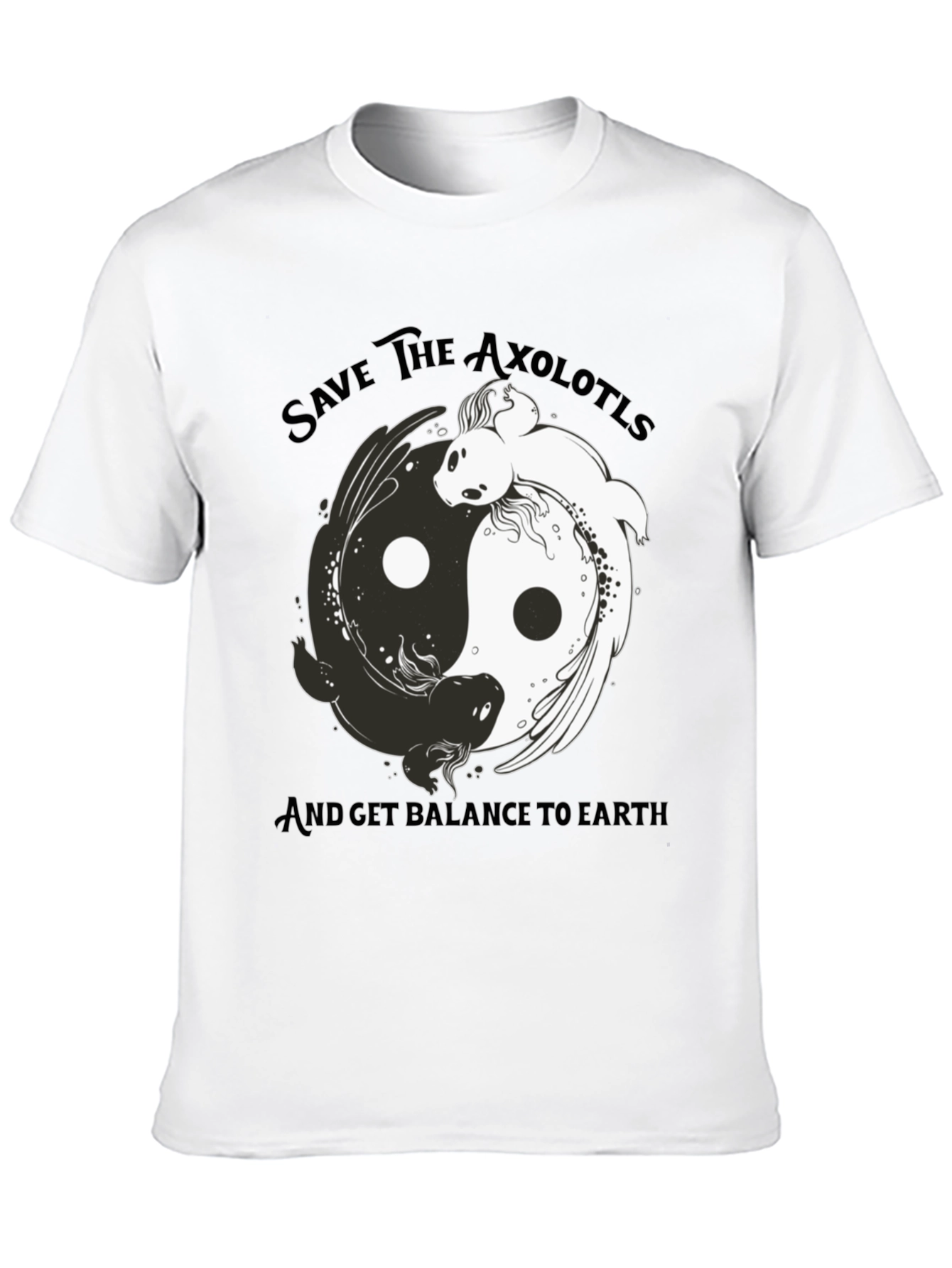 Save the Axolotls Black Graphic Tee