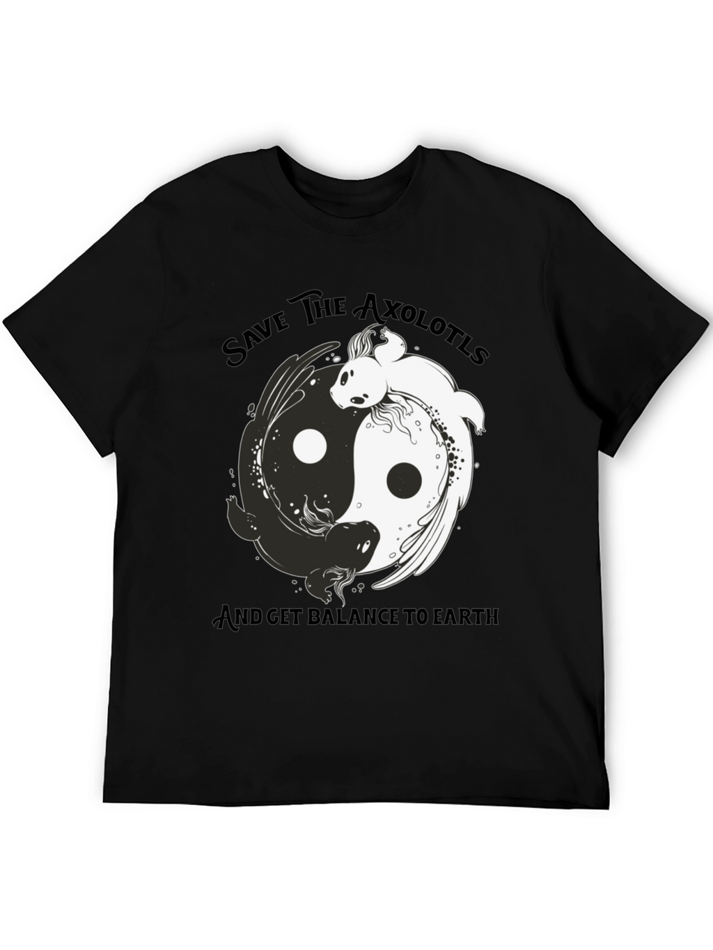 Save the Axolotls Black Graphic Tee