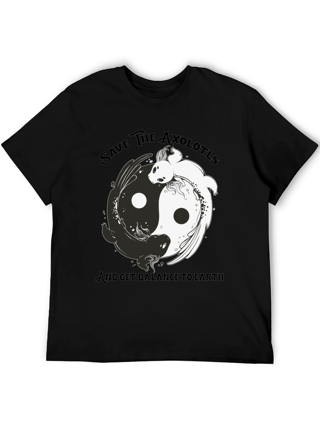 Save the Axolotls Black Graphic Tee