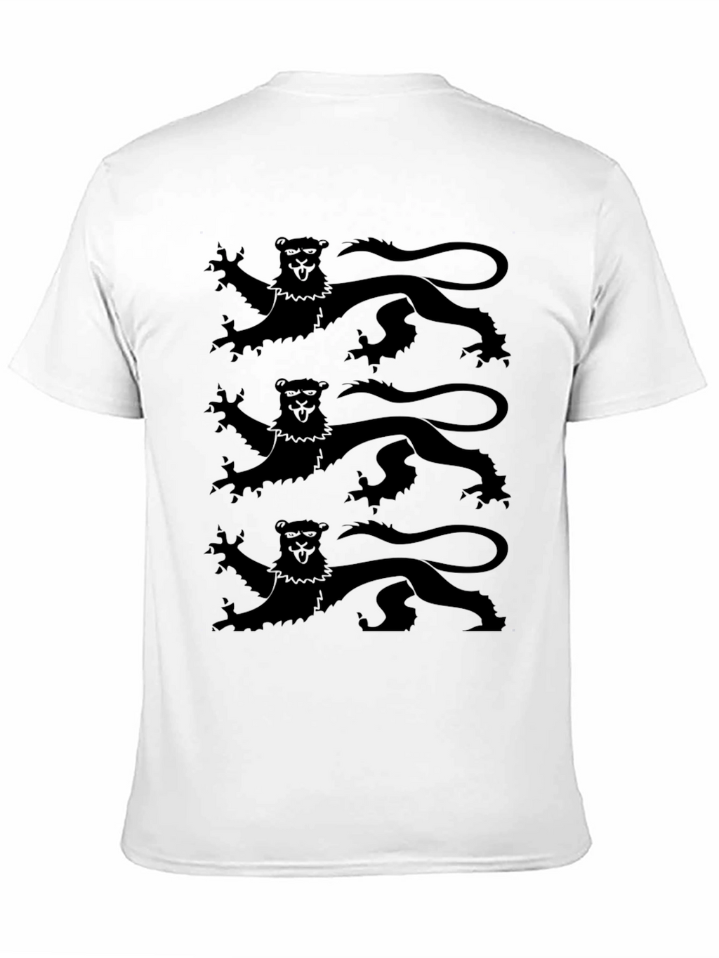 Black T-Shirt with Triple Lion Rampant Design