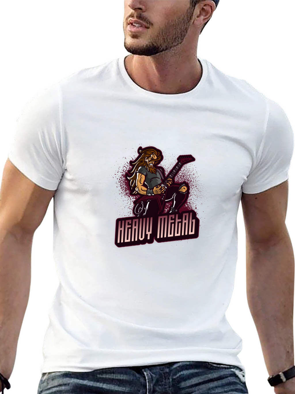 Heavy Metal Guitarist Graphic T-Shirt