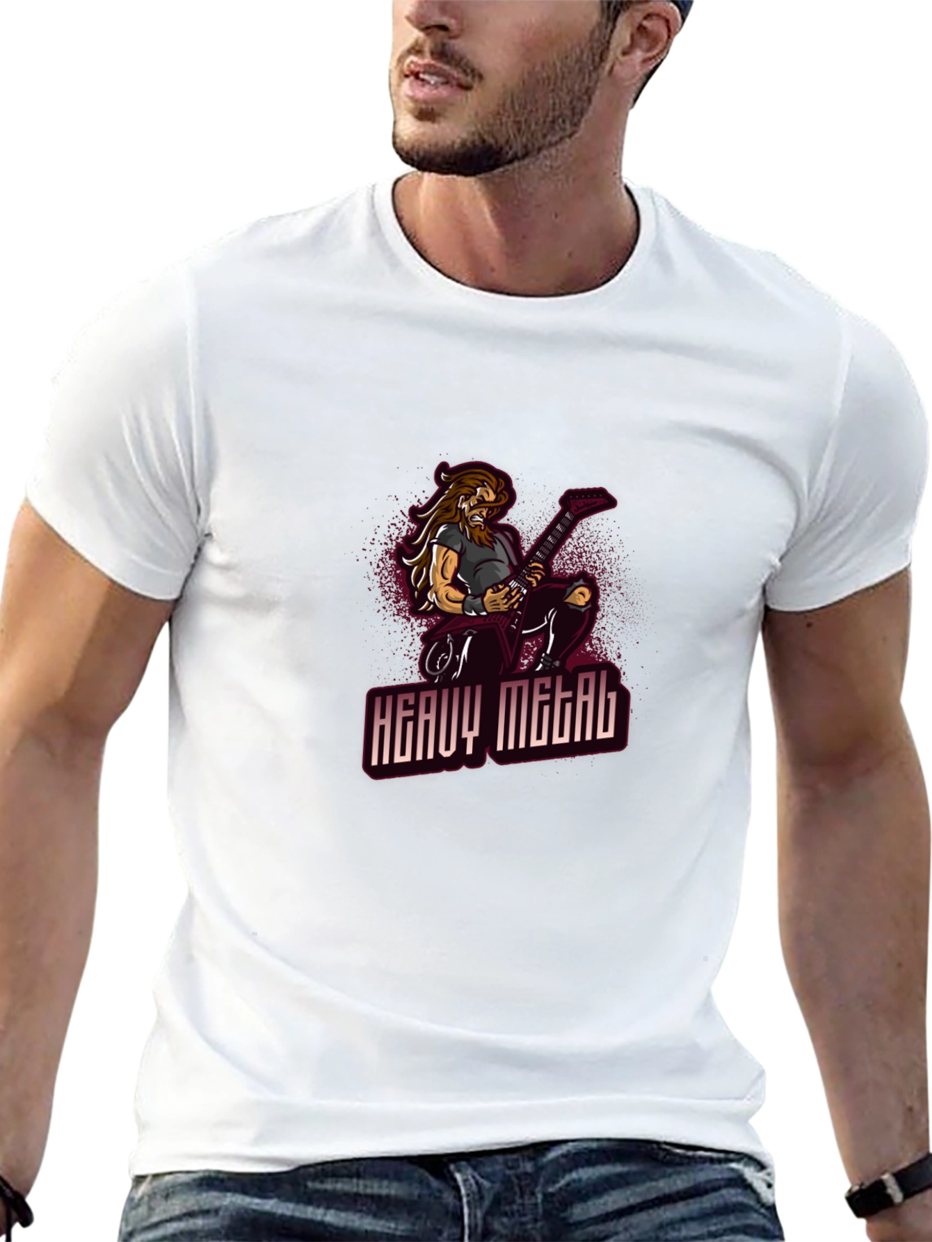 Heavy Metal Guitarist Graphic T-Shirt