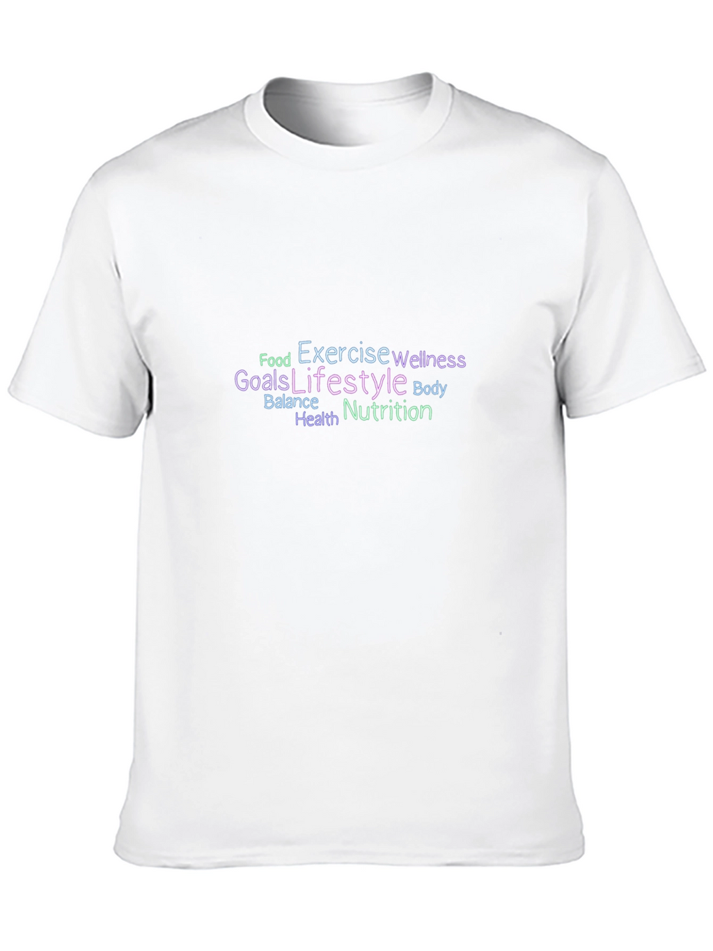 Wellness Word Art T-Shirt - Lifestyle Goals