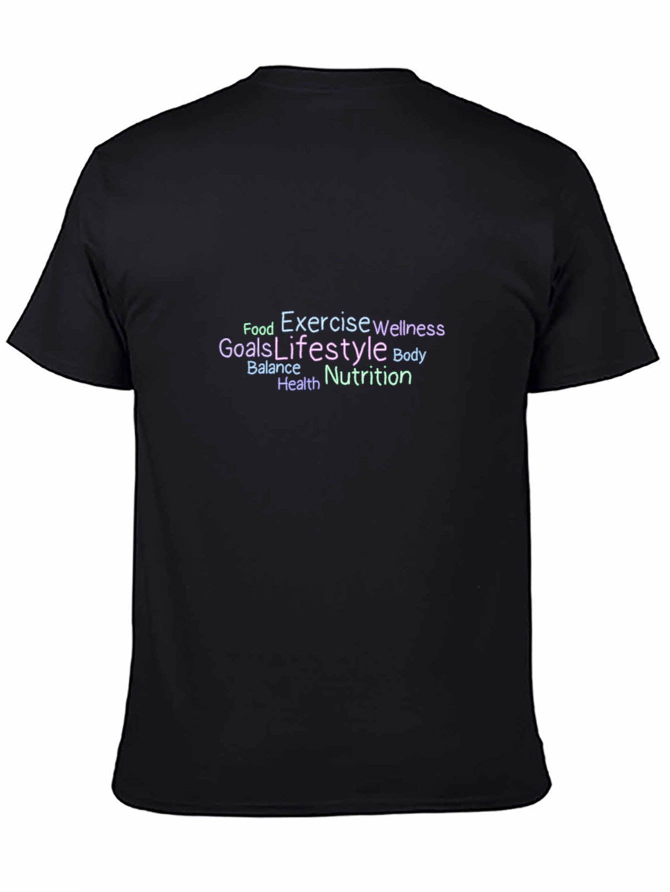Wellness Word Art T-Shirt - Lifestyle Goals
