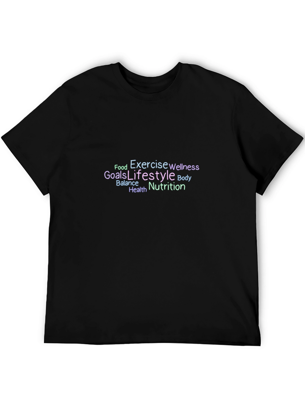 Wellness Word Art T-Shirt - Lifestyle Goals