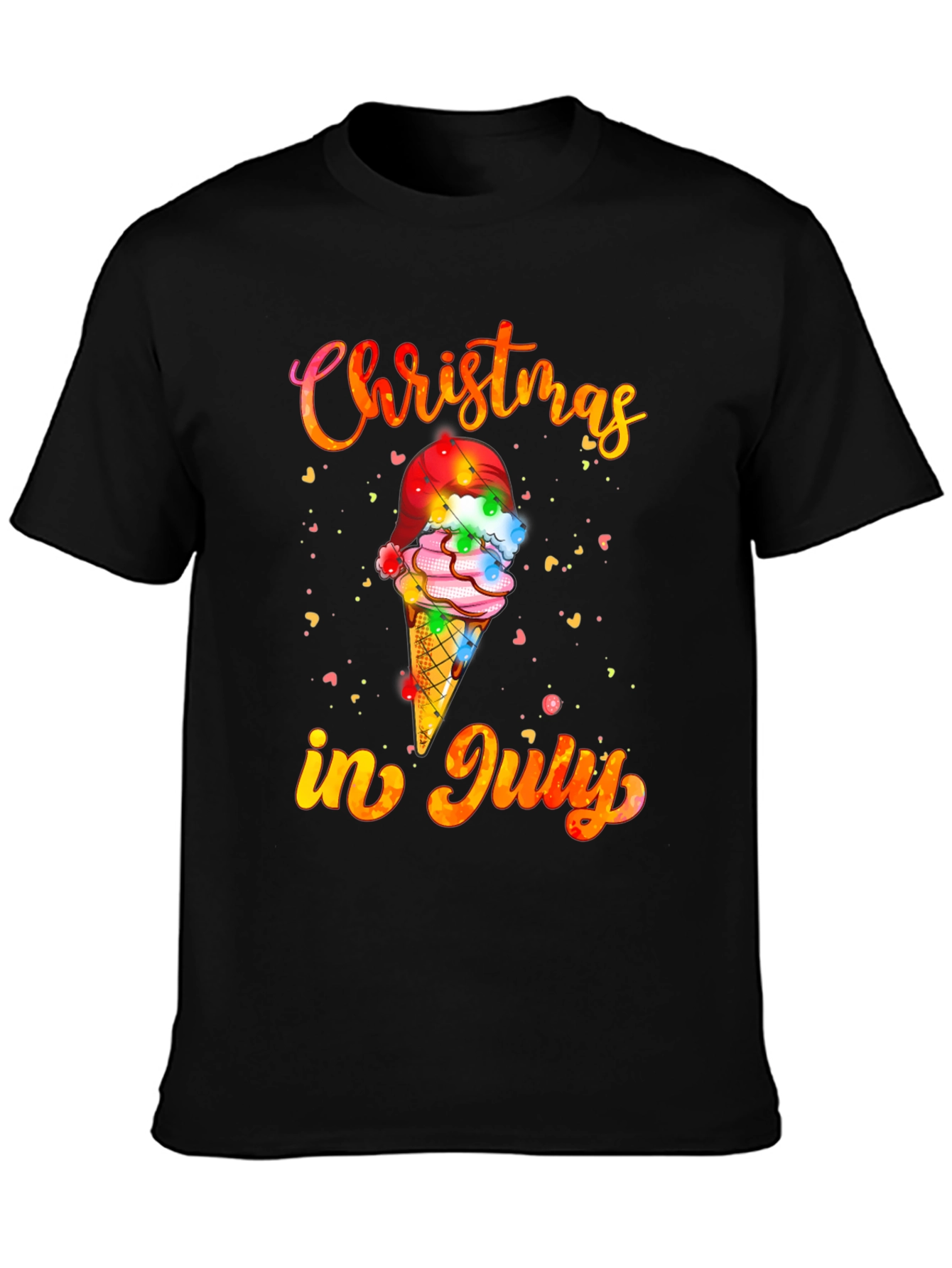 Christmas in July T-Shirt Ice Cream Santa Hat