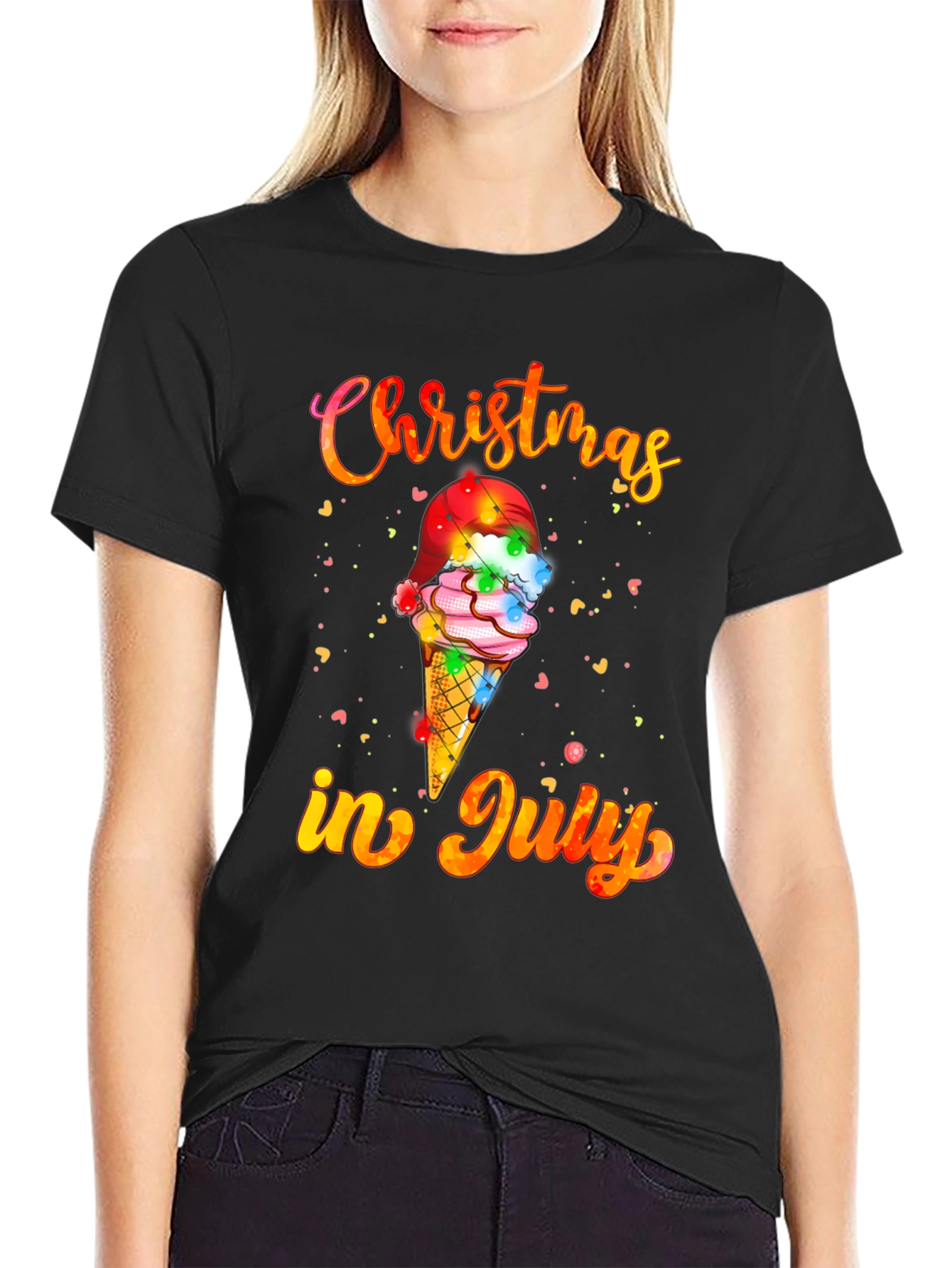 Christmas in July T-Shirt Ice Cream Santa Hat