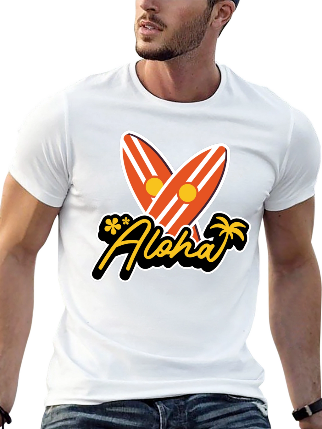 Aloha Surfboard Graphic T-Shirt