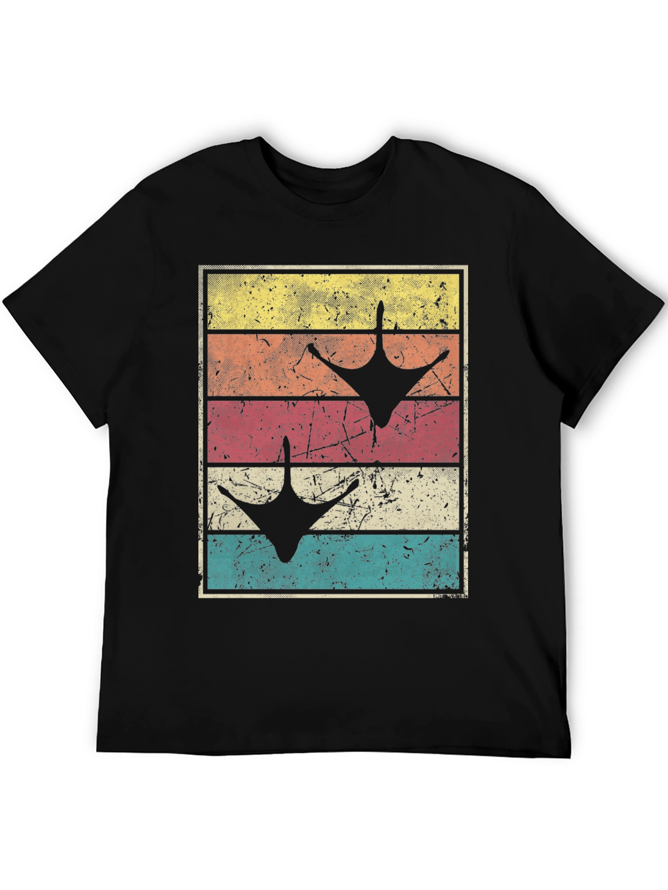 Retro Sunset Goose Footprint T-Shirt