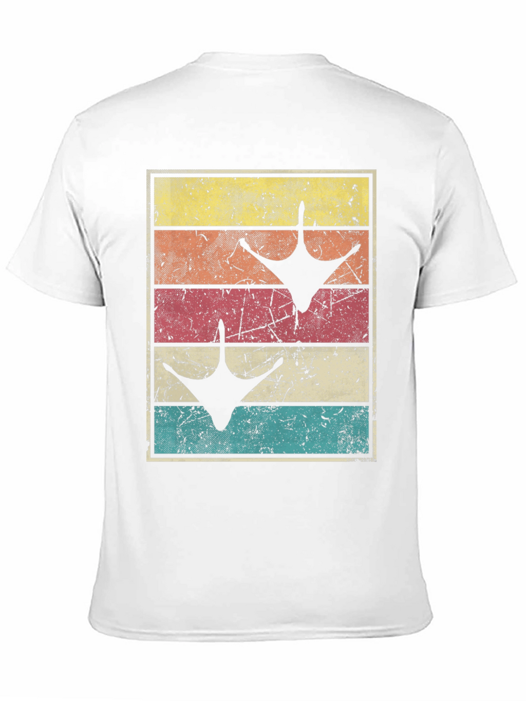 Retro Sunset Goose Footprint T-Shirt