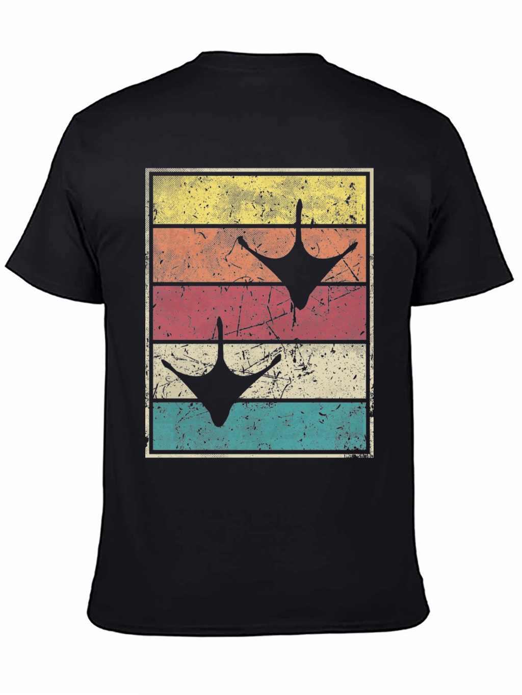 Retro Sunset Goose Footprint T-Shirt