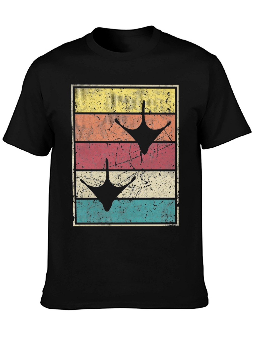 Retro Sunset Goose Footprint T-Shirt
