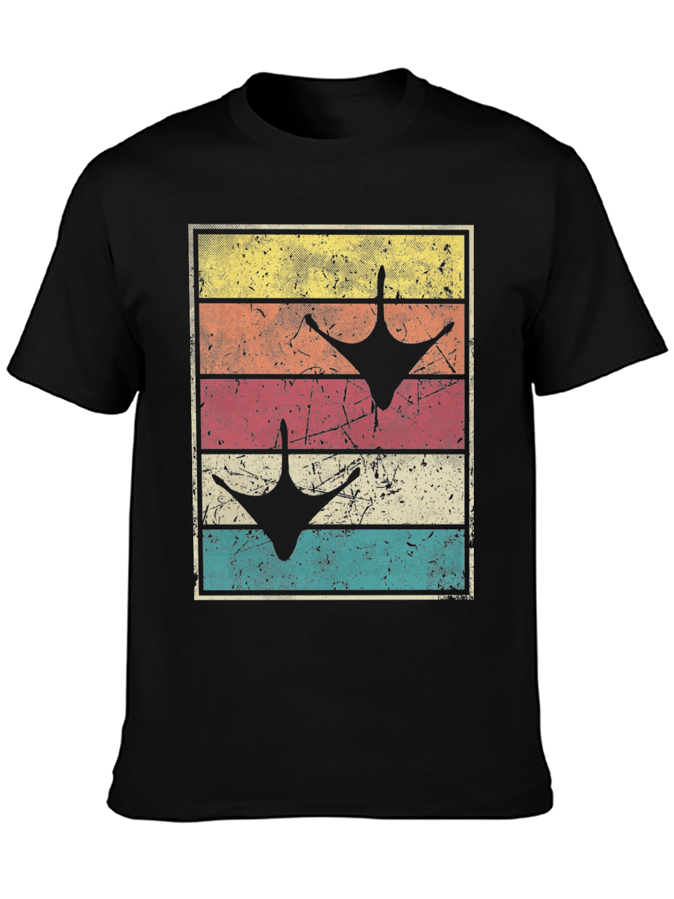 Retro Sunset Goose Footprint T-Shirt