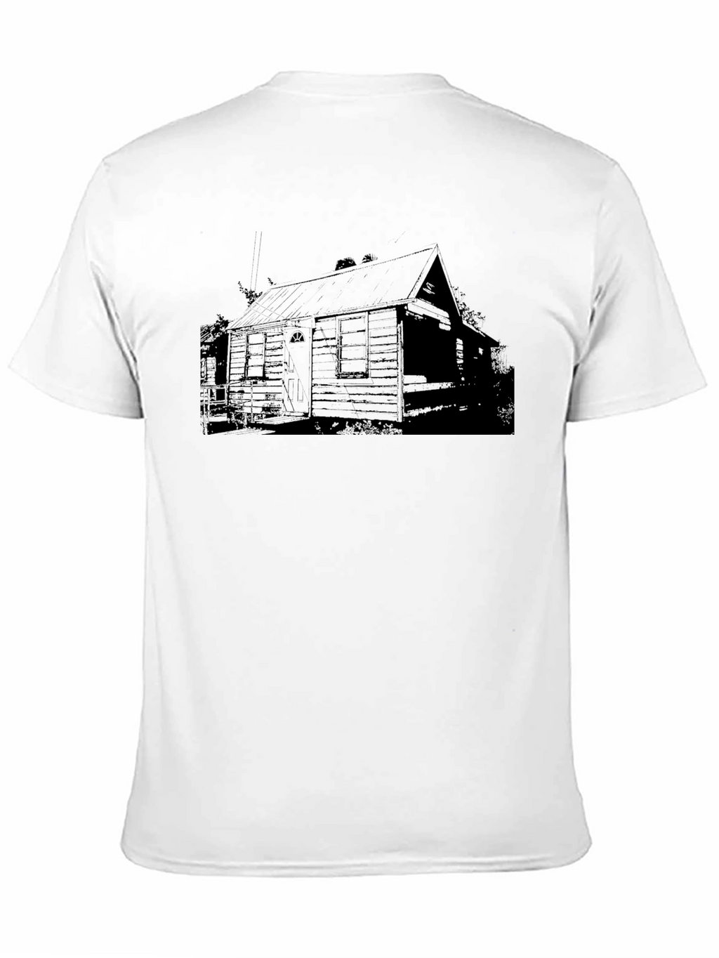 Rustic Cabin Print Black T-Shirt