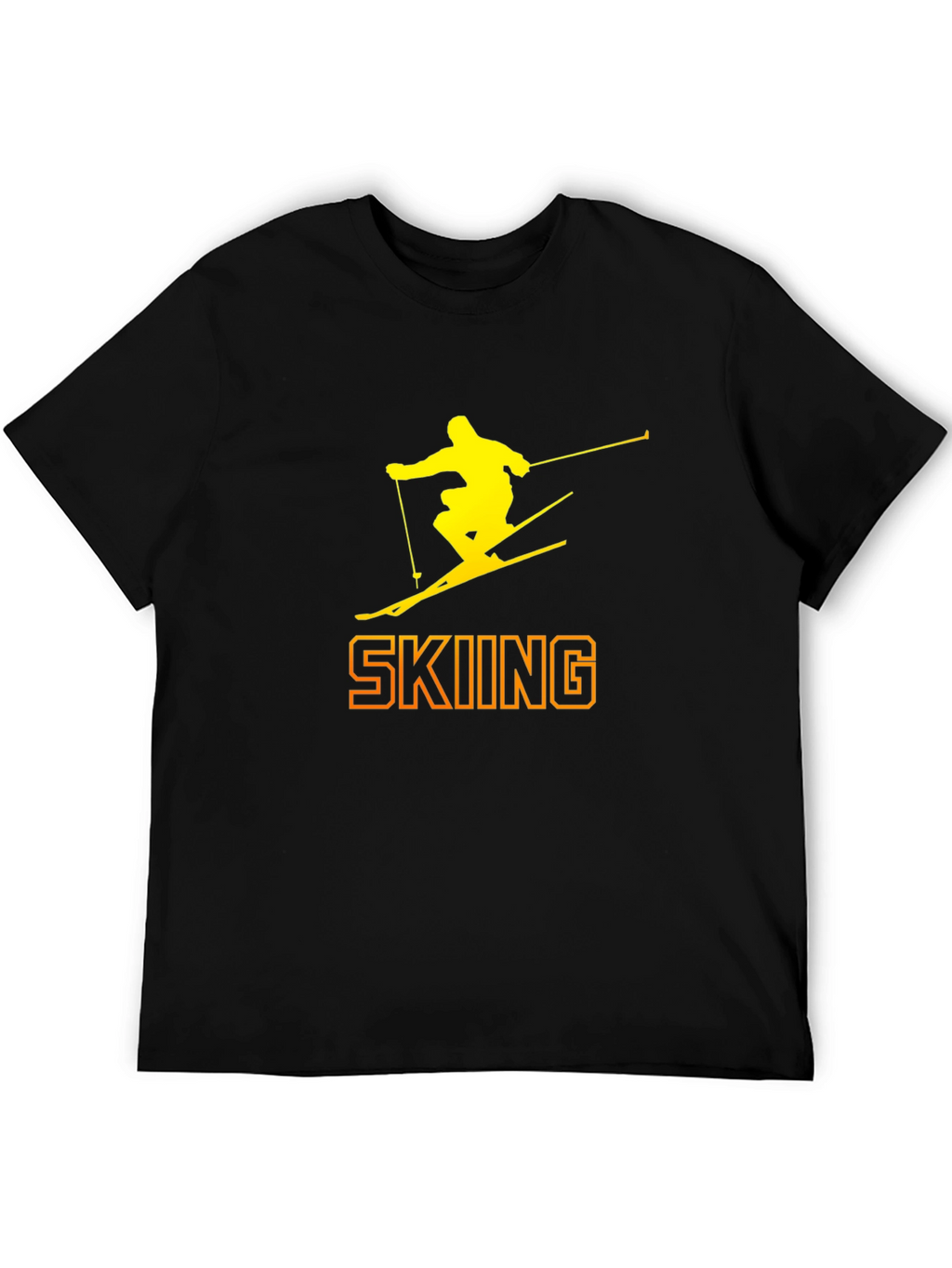 Skiing Silhouette Graphic Tee - Black