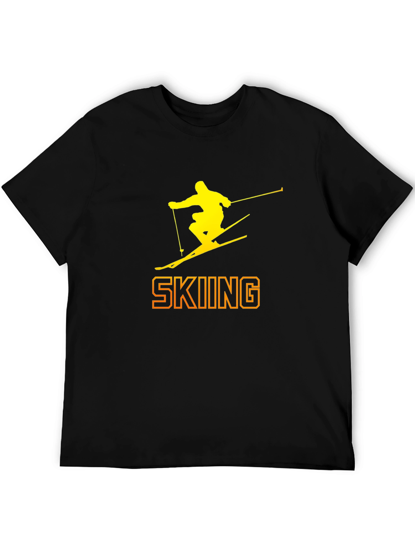Skiing Silhouette Graphic Tee - Black