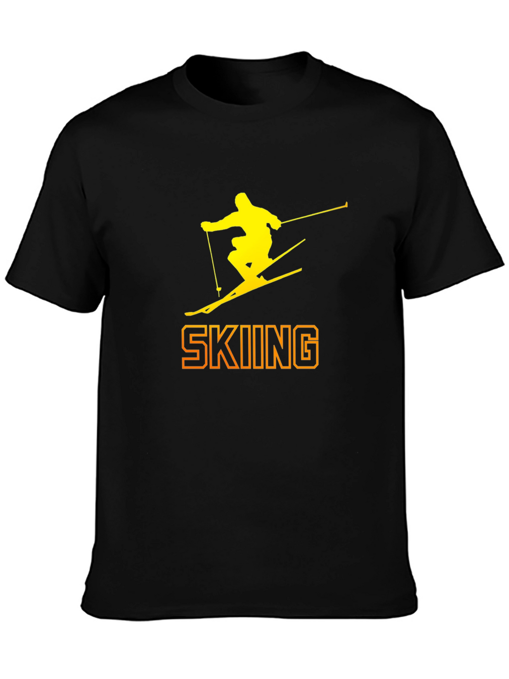 Skiing Silhouette Graphic Tee - Black