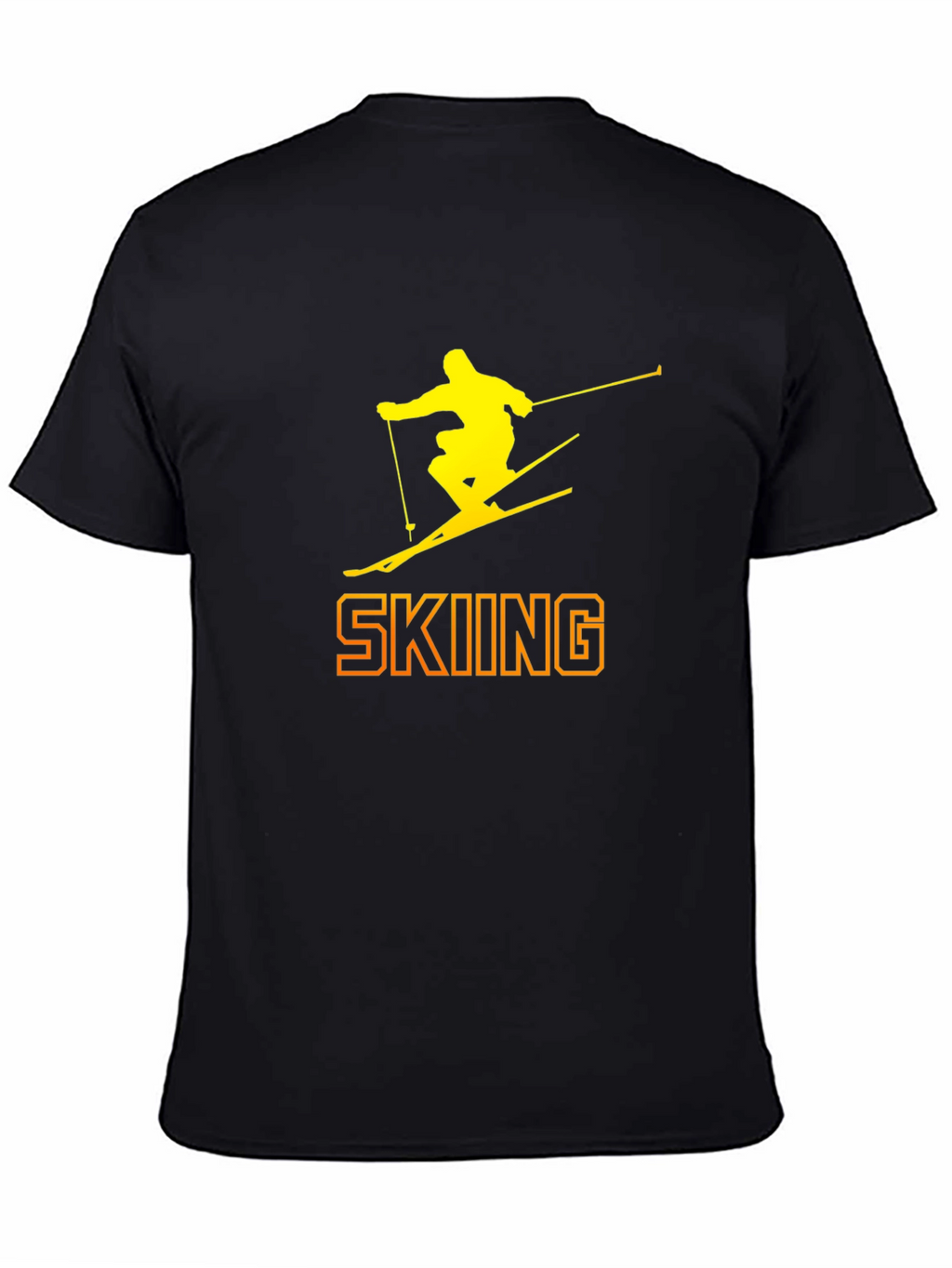Skiing Silhouette Graphic Tee - Black