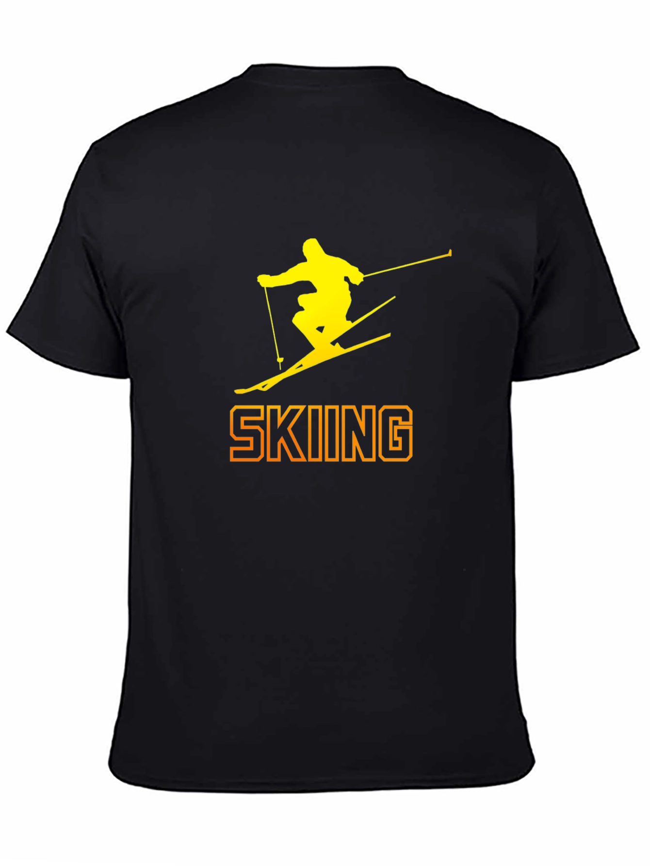 Skiing Silhouette Graphic Tee - Black