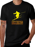 Skiing Silhouette Graphic Tee - Black