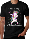 Unicorn Dabbing Christmas T-Shirt