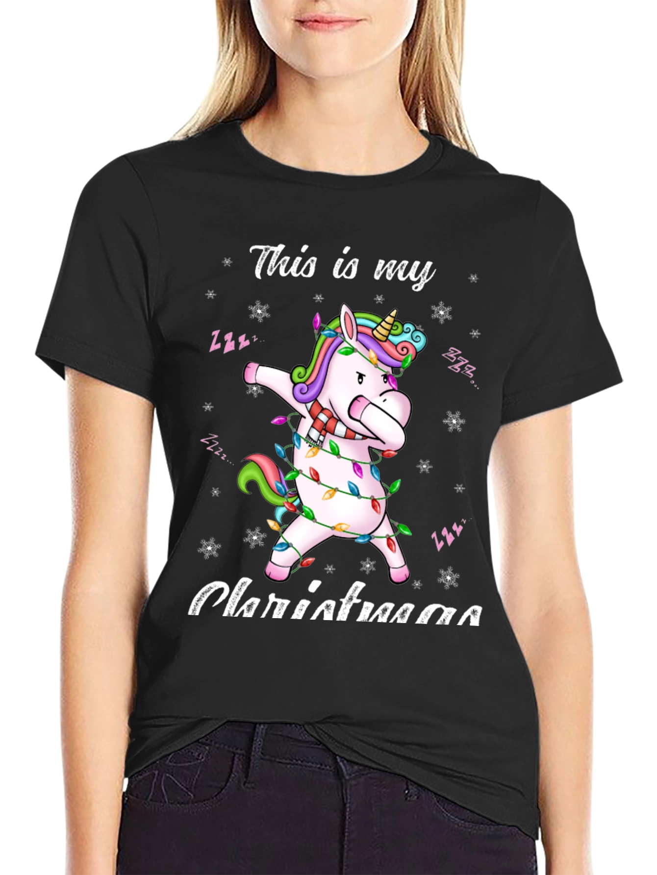 Unicorn Dabbing Christmas T-Shirt