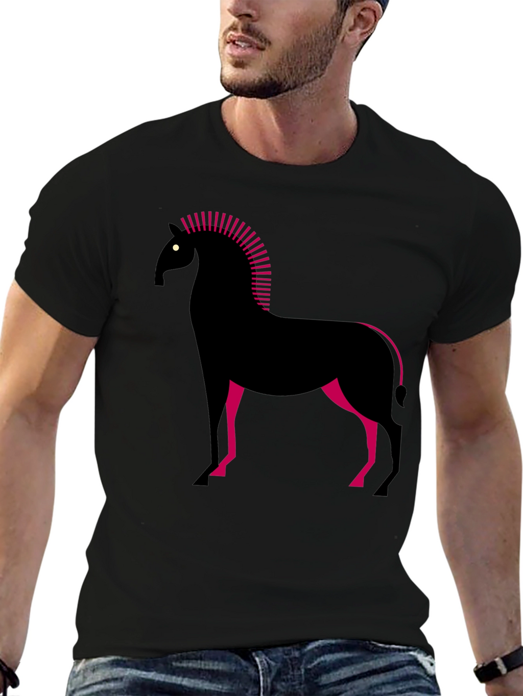 Geometric Horse Graphic T-Shirt
