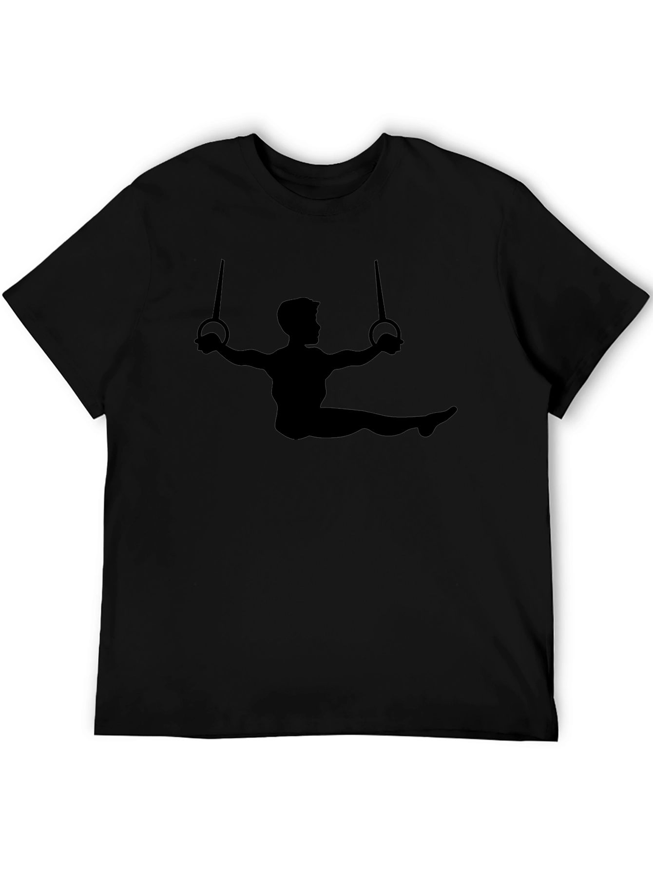 Gymnast Rings Graphic Tee - Black Cotton T-Shirt