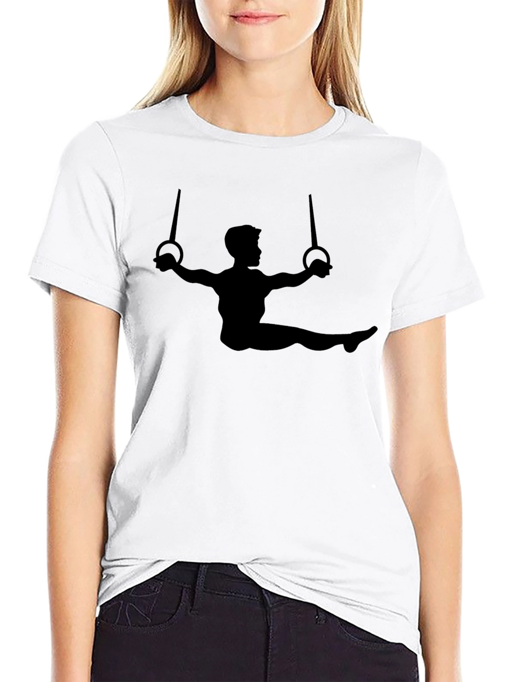 Gymnast Rings Graphic Tee - Black Cotton T-Shirt