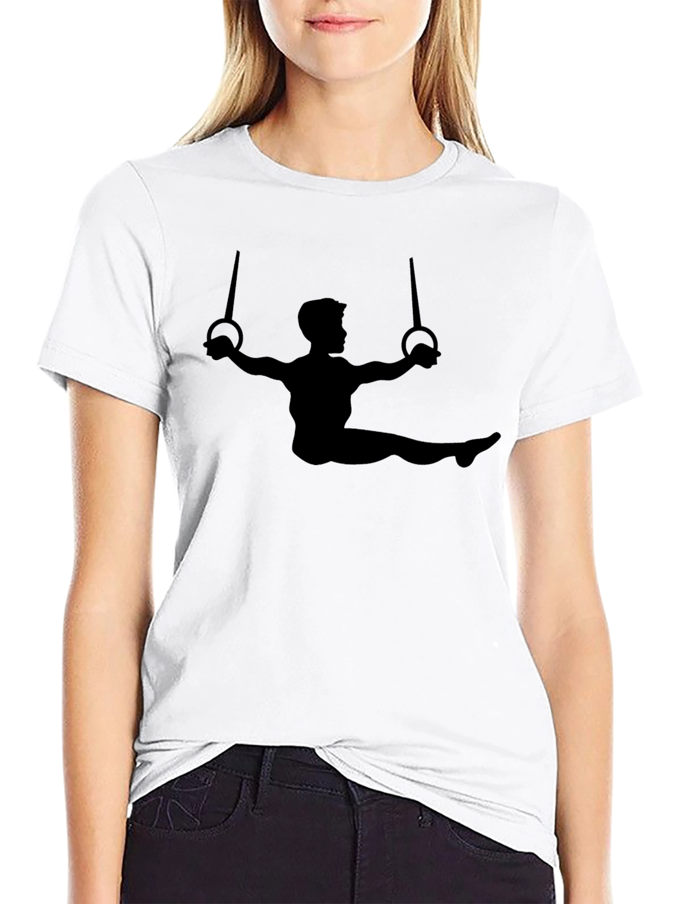 Gymnast Rings Graphic Tee - Black Cotton T-Shirt