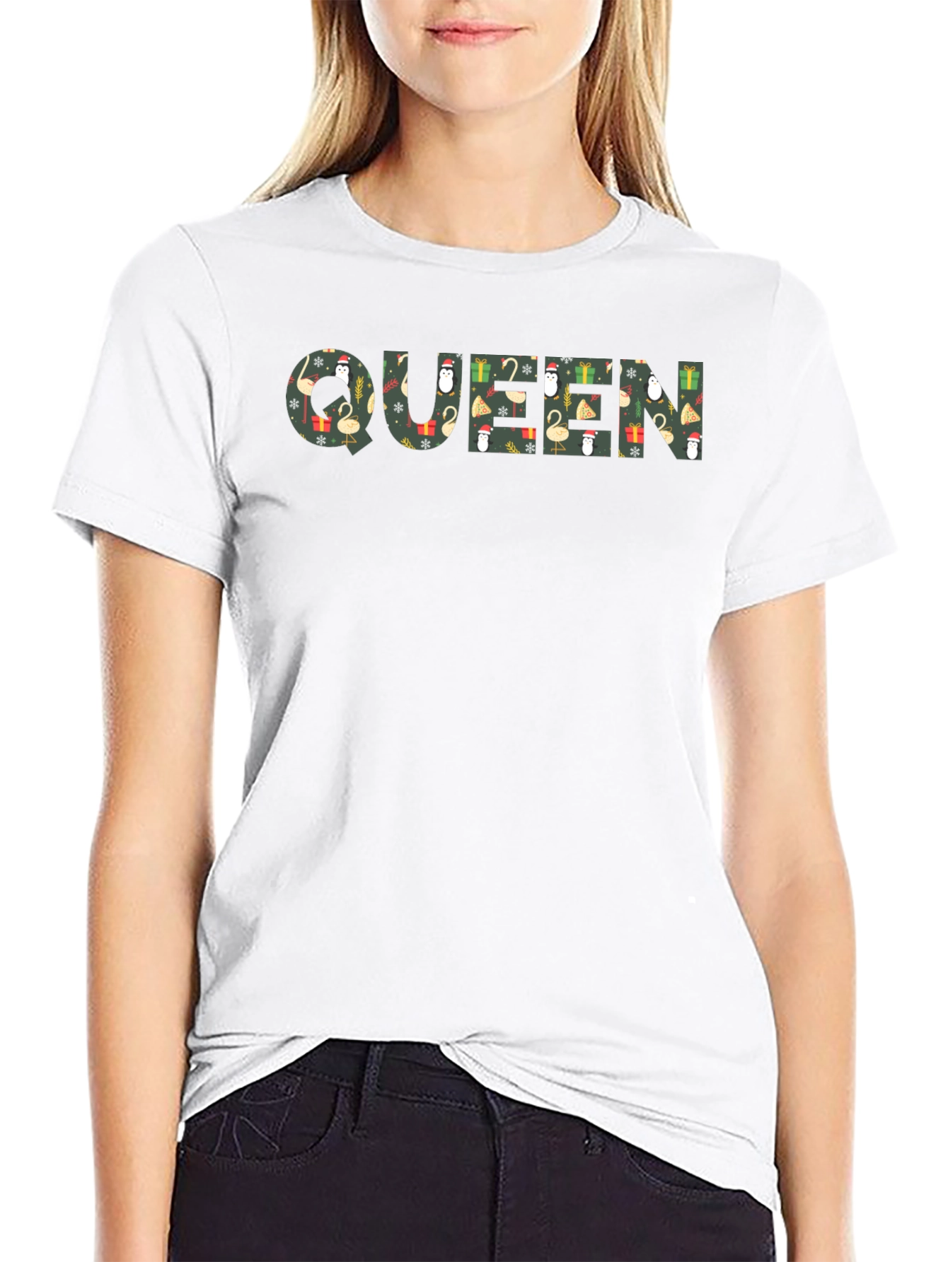 Queen Christmas Pattern Graphic Tee