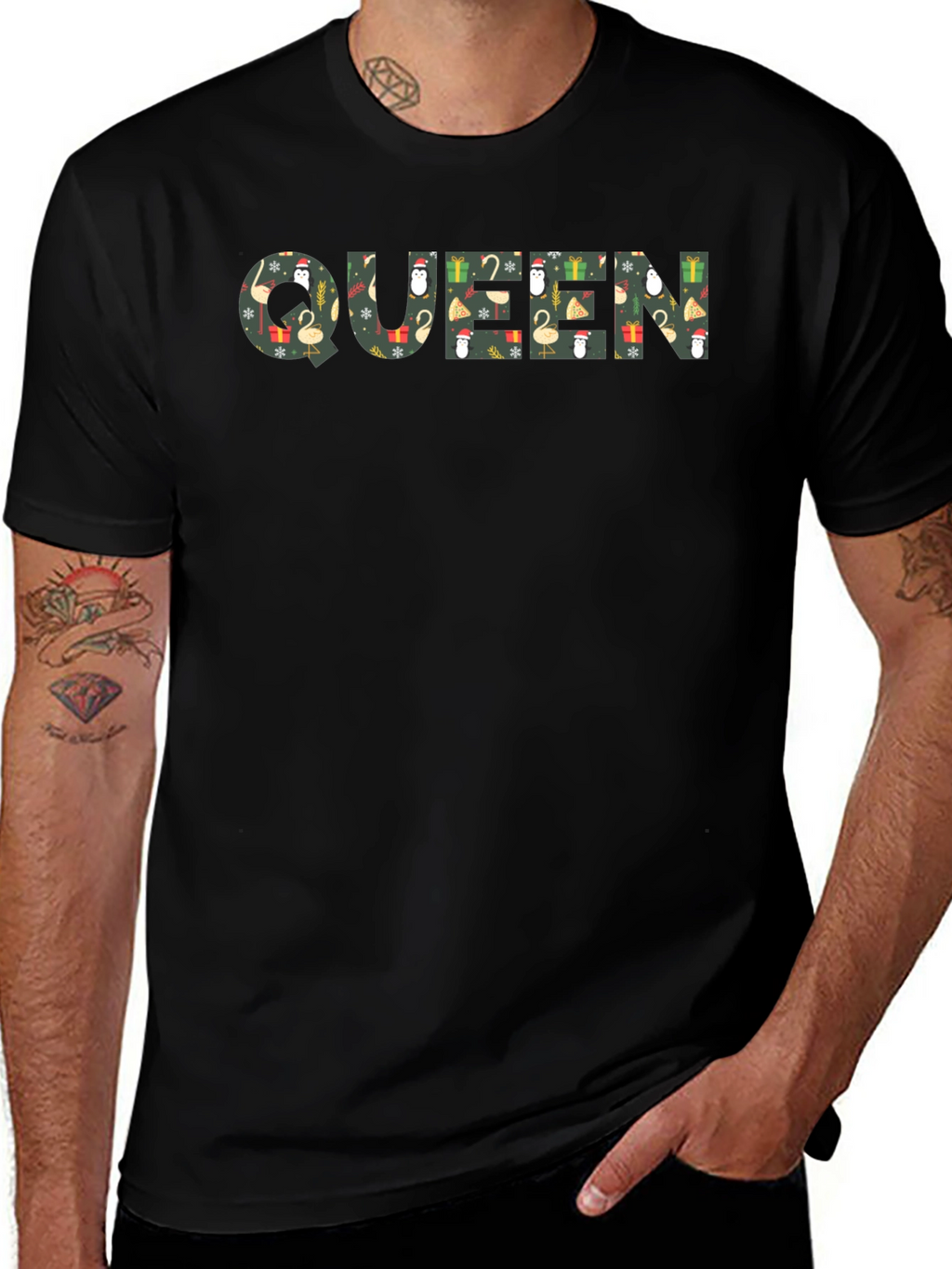 Queen Christmas Pattern Graphic Tee