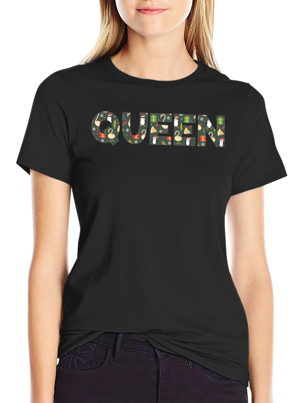 Queen Christmas Pattern Graphic Tee